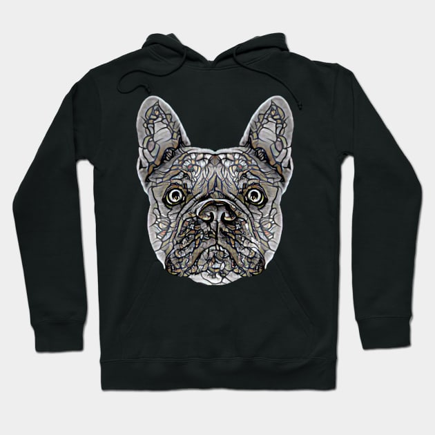 French bulldog in hoodie shop